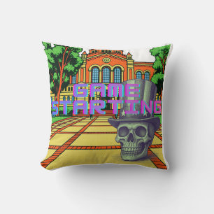 Cojín Decorativo Diseño fresco de ajuste retro pop art de cráneo al