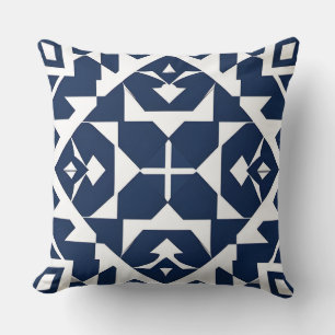 Cojín Decorativo Diseño geométrico azul abstracto