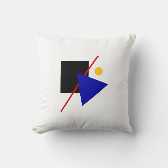 Cojín Decorativo Diseño geométrico clásico de Bauhaus (Anverso)