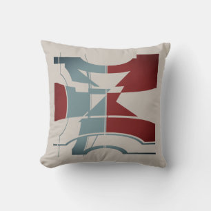 Cojín Decorativo Diseño geométrico curvado de gris azul de pizarra 