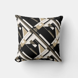 Cojín Decorativo Diseño geométrico de color blanco negro beige