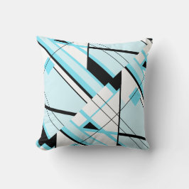 Cojín Decorativo Diseño geométrico diagonal blanco blanco azul clar