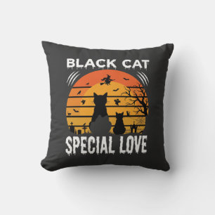 Cojín Decorativo Diseño Gótico de Amor Especial de Halloween de Gat