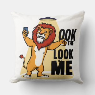 Cojín Decorativo Diseño Gráfico del Zodiaco Leo Mira que Me Miro co