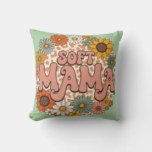 Cojín Decorativo Diseño Gráfico Floral de Estilo Retro Leopardo "Ma
