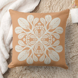 Cojín Decorativo Diseño hawaiano Quilt Naupaka Beige
