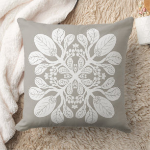 Cojín Decorativo Diseño hawaiano Quilt Naupaka White
