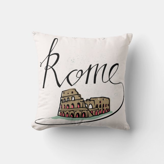 Cojín Decorativo Diseño indicado con letras de la mano de Roma (Anverso)