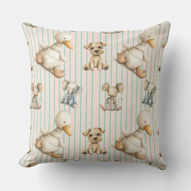 Cojín Decorativo Diseño infantil adorable con animales comestibles (Anverso)