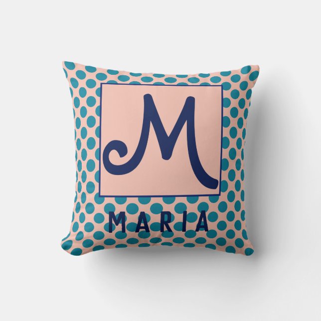 Cojín Decorativo Diseño inicial de nombre personalizado (Anverso)