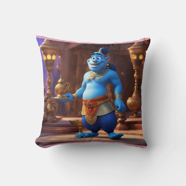 Cojín Decorativo Diseño inspirado en Aladdin, Personalizado Blue Ge (Anverso)