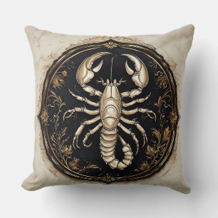 Cojín Decorativo Diseño intrincado de escorpión con acentos ornamen