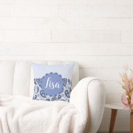 Cojín Decorativo Diseño Intrincado de Estampado de Paisley Floral A