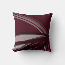 Cojín Decorativo Diseño Lineal Orgánico Moderno Borgoña y Gris
