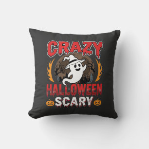 Cojín Decorativo Diseño Loco de Halloween Fantasma y Calabaza de Te