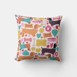 Cojín Decorativo Diseño lúdico de Dachshund