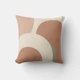 Cojín Decorativo Diseño minimalista boho abstracto de arco terroso