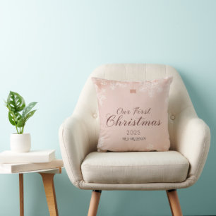 Cojín Decorativo Diseño minimalista de adorno de Navidad en beige