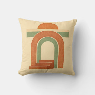 Cojín Decorativo Diseño minimalista de arco de arcoíris boho retro