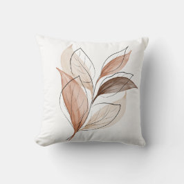 Cojín Decorativo Diseño Mínimo de Acuarela en Tonos Terrosos