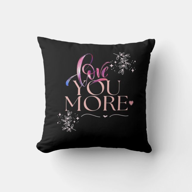 Cojín Decorativo Diseño Mínimo Te Amo Más  (Anverso)