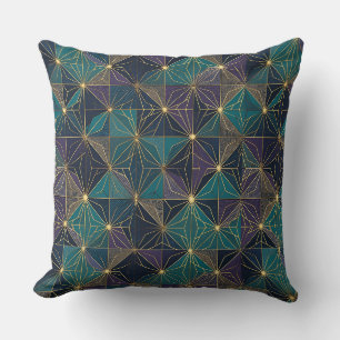 Cojín Decorativo Diseño moderno azul y dorado