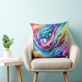 COJÍN DECORATIVO DISEÑO MODERNO DE ARTE DEL ESPACIO EXTERIOR COLORI