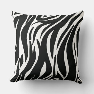 Cojín Decorativo diseño moderno de cebra en blanco y negro