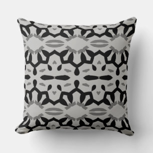 Cojín Decorativo Diseño moderno de patrones de tela gris negro