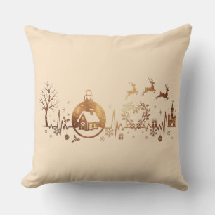 Cojín Decorativo Diseño Navideño del Latido de Navidad