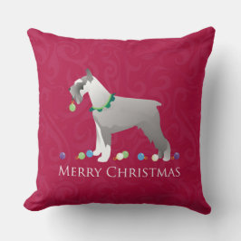 Cojín Decorativo Diseño navideño Schnauzer Merry