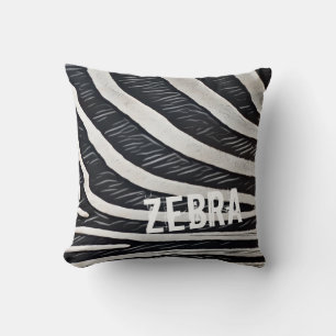 Cojín Decorativo Diseño negro y blanco de piel de cebra para el ama