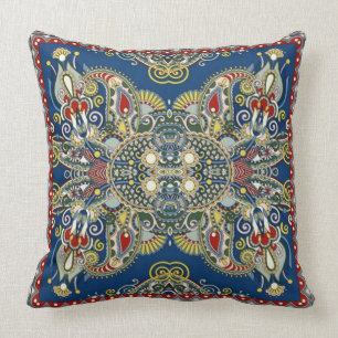 Cojín Decorativo Diseño oriental del azul real