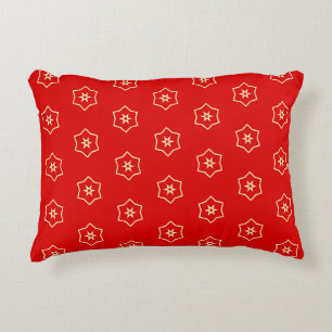 Cojín Decorativo Diseño Ornamental Rojo y Dorado