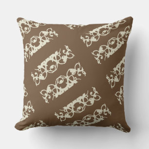 Cojín Decorativo Diseño Ornate Marrón y Crema