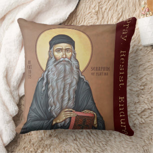 Cojín Decorativo Diseño Ortodoxo Justo del Beato Serafín Rose