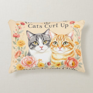 Cojín Decorativo Diseño para amantes de gatos atigrados grises y na