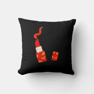 Cojín Decorativo Diseño Pop Art de Pintalabios Corazón Rojo