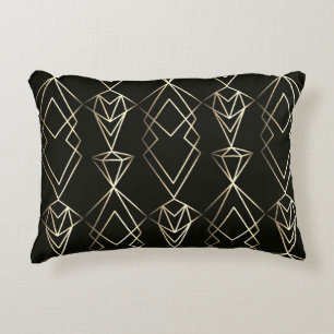 Cojín Decorativo Diseño retro clásico en negro y oro