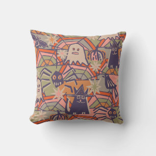 Cojín Decorativo Diseño retro de arco iris de Halloween
