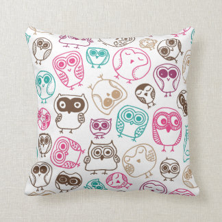 Cojín Decorativo Diseño retro de los pájaros del modelo del búho