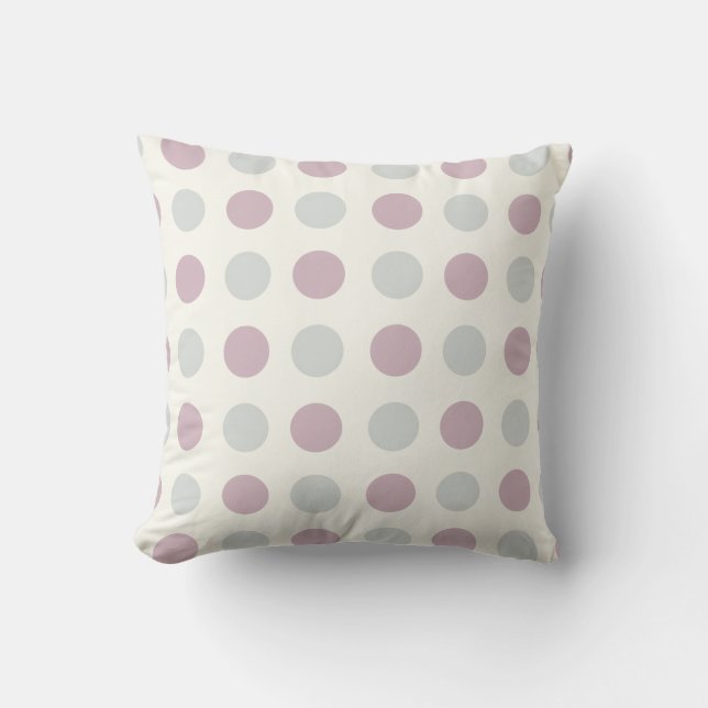 Cojín Decorativo Diseño retro de punto de polka púrpura (Anverso)