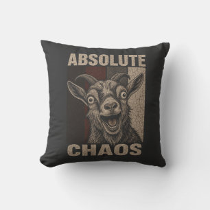 Cojín Decorativo Diseño Retro Divertido Cabra Gritando Caos Absolut