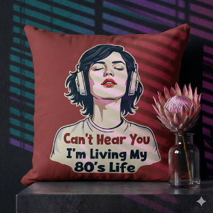 Cojín Decorativo Diseño retro nostálgico de música para amantes de 
