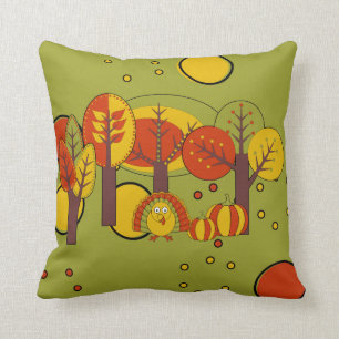 Cojín Decorativo Diseño retro rojo, amarillo y verde de Acción de G
