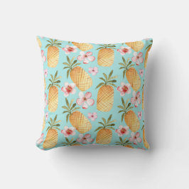 Cojín Decorativo Diseño retro tropical con piñas