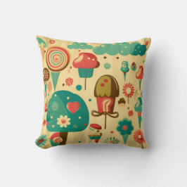 Cojín Decorativo Diseño retro vintage lindo para los niños Cake Pop
