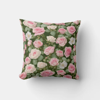 Cojín Decorativo Diseño romántico del jardín rosa rosa