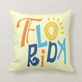Cojín Decorativo Diseño tipográfico de la diversión de la Florida