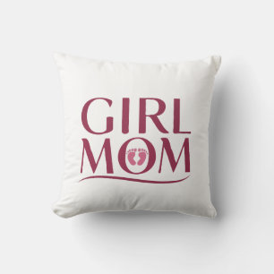 Cojín Decorativo Diseño tipográfico Huellas de Mamá Niña Linda